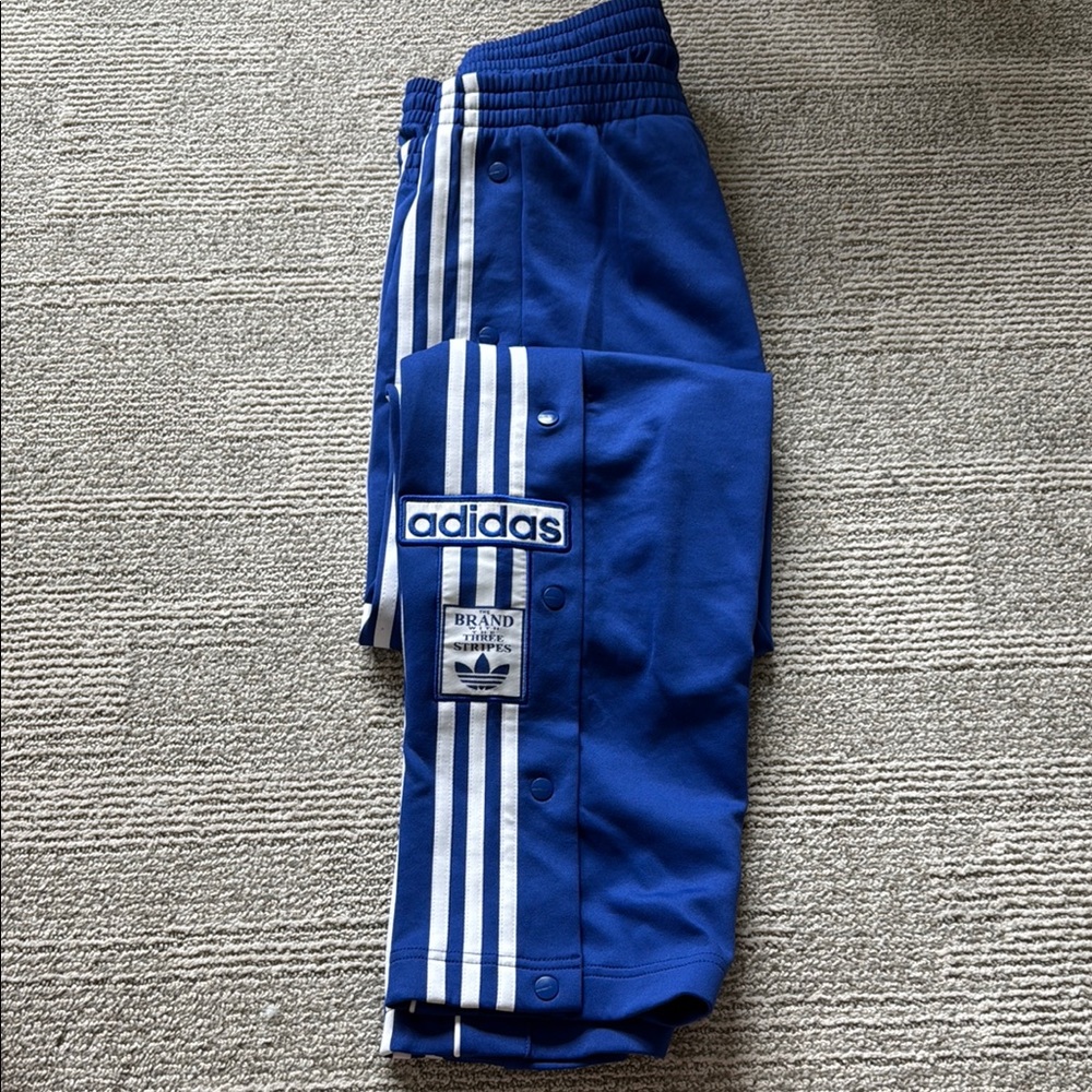 Adidas Royal Blue Joggers with White Stripes